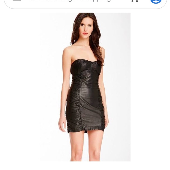 Nanette Lepore Dresses & Skirts - Nanette Lepore ruched black leather dress